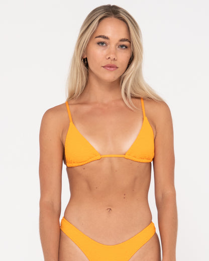 RUSTY SANDALWOOD SLICK TRIANGLE BIKINI TOP